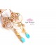 Sleeping Beauty Turquoise and Milky Chalcedony Coiled Wire Earrings