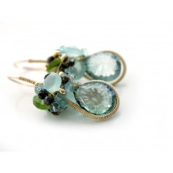 Quartz and Apatite Earrings