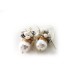 White Pearls and Crystals Earrings