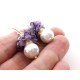 White Pearls and Amethyst Earrings