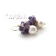 White Pearls and Amethyst Earrings