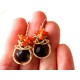 Smoky Quartz and Carnelian Earrings